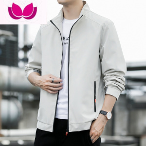 七斓2022年立领夹克男士休闲外套加绒宽松修身青年潮流褂子