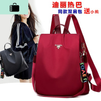 女士韩版2020新款时尚背包超火双肩包简约防盗帆布大容量学生书包NEW LAKE