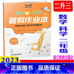 数学科学 小学二年级 [正版] 2023版暑假作业本 数学R科学 二年级/2年级 浙江教育出版社小学暑期专项训练题暑