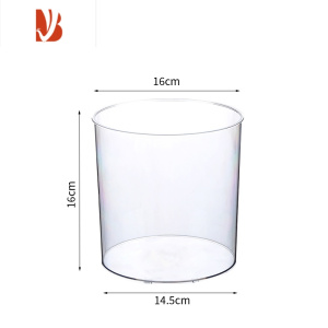 三维工匠高透PET轻奢透明垃圾桶 客厅卧室简约办公室桌面纸篓插花筒养鱼筒