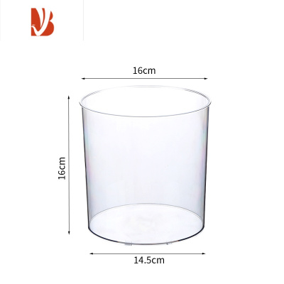 三维工匠高透PET轻奢透明垃圾桶 客厅卧室简约办公室桌面纸篓插花筒养鱼筒