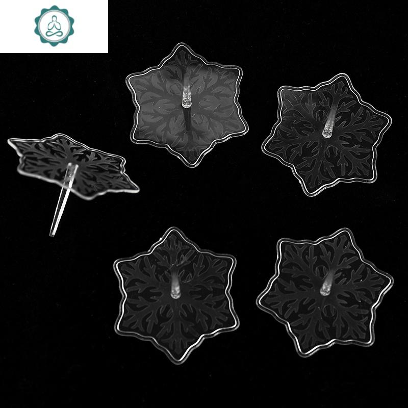 蛋糕装饰底托 透明塑料装饰配件插件 100个 封后 雪花100个--配点胶