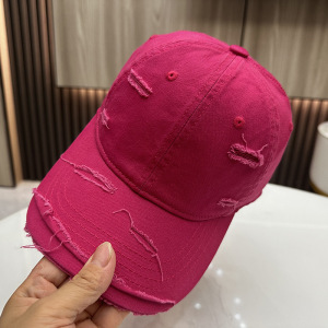 春秋复古破洞鸭舌帽子女时尚百搭街头遮阳弯檐棒遮阳防晒球帽潮男
