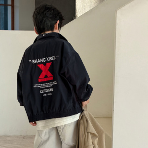 男童外套春秋款2026新款春装夹克上衣大儿童装痞帅炸街工装棒球服