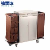 铭思达不锈钢布草车双门款个