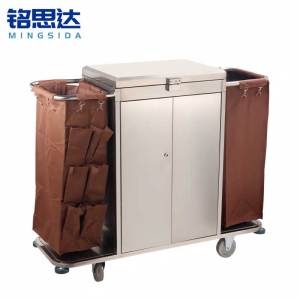 铭思达不锈钢布草车双门款个