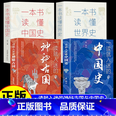 [正版]全4册 一读就入迷的中国史+神秘古国+一本书读懂中国史世界史 历史类书籍中国通史历史知识读物趣说中国历史 一本