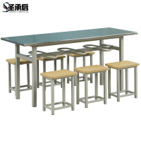 圣承启 不锈钢食堂餐桌 六人张