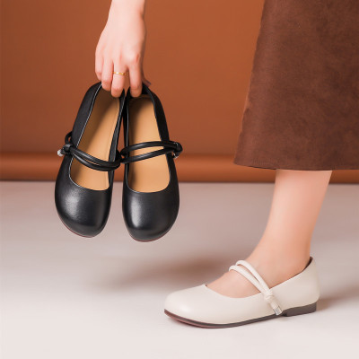 玛丽珍鞋女25春夏新款真皮皮鞋配四季舒适软底晚晚鞋复古气质单鞋
