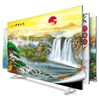 幸福派 电视罩防尘罩套简约现代曲面电视机罩挂式液晶客厅50英寸盖布 003流水生财 50-52寸(118*70cm)