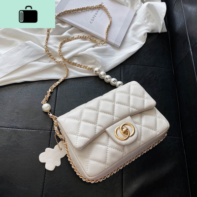 包包女2020夏天新款潮ins百搭菱格链条小方包网红时尚单肩斜挎包NEW LAKE女斜挎包