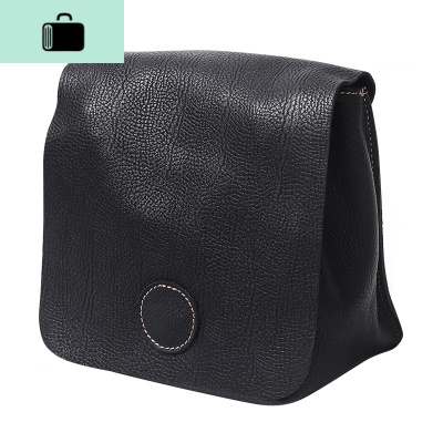 2020新款小包包女原创手工皮迷你软皮头层牛皮单肩斜挎小方包潮NEW LAKE 黑色女士单肩包