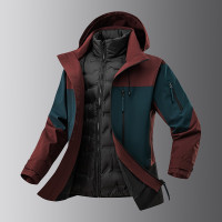 2025年男款秋冬季保暖三合一两件套羽绒服保暖抗寒可脱内胆