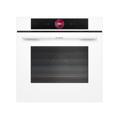 博世HBG7764W1W 8系欧洲原装进口 嵌入式家用烤箱 71L大容量 高速空气炸 4D热风烤 TFT凹面触控屏天鹅白