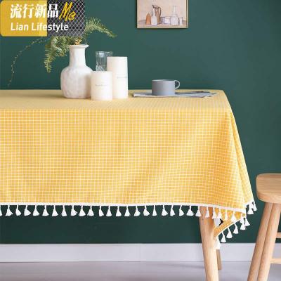 北欧风桌布布艺棉麻小清新网红防水茶几餐桌布少女心ins学生书桌 三维工匠
