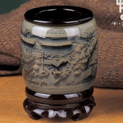 办公桌笔筒创意时尚桌面摆件韩国小清新复古可爱教师节三维工匠八骏马