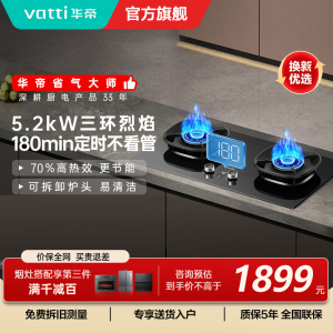 华帝(VATTI)官方家用燃气灶台嵌两用灶具5.2KW火力三环火70%热效率一级能效 [三环匀火]i10309D天然气