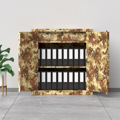 域赢保密柜文件办公档案资料柜钢制保险柜电子密码锁柜迷彩色矮柜单节带抽