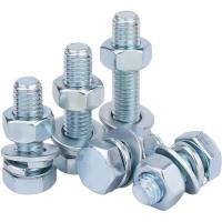 盛京联硕 高强度 4.8级镀锌外六角螺丝螺母套装 M10*20mm[螺栓+螺母+平弹垫]套