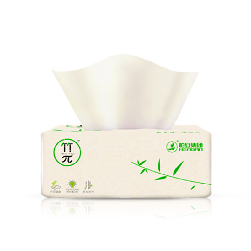 心相印(Mind Act Upon Mind)竹π三层塑装纸面巾家用厕所擦手100抽21包装