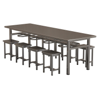 臻远 ZY5110230 不锈钢餐桌椅食堂桌椅组合 2.4米条形餐桌(含凳子)