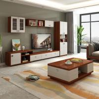 北欧简约电视柜茶几组合墙地柜伸缩客厅影视柜电视背景柜现代风格