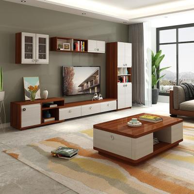 北欧简约电视柜茶几组合墙地柜伸缩客厅影视柜电视背景柜现代风格