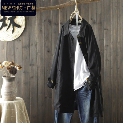 广赫风衣女中长款小个子2020春秋新款韩版宽松卡其色洋气风衣气质外套风衣