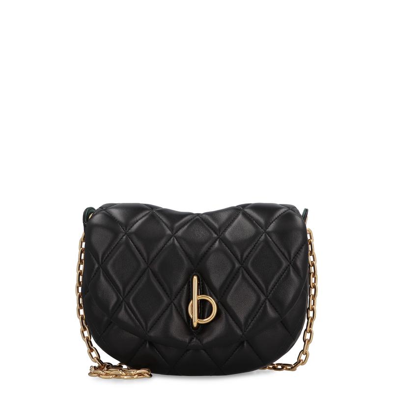 博柏利(BURBERRY)女士单肩包 quilting羊皮翻盖搭扣双层链条斜挎