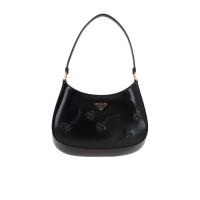 普拉达(PRADA)女士单肩包小巧精致皮革花卉装饰磁吸开合日常通勤