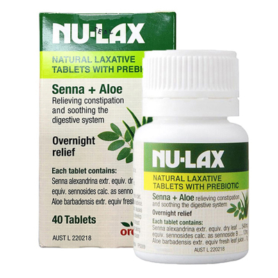 澳洲NU-LAX芦荟乐康片40片 膳食纤维润肠通便养护容颜 排解毒素