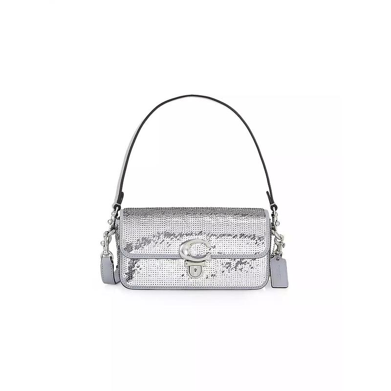 COACH新款女款单肩包公文包Studio Sequinned 手提包