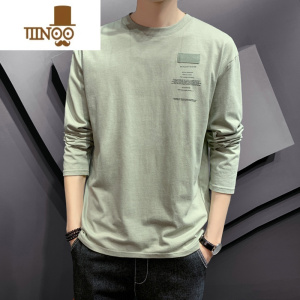 YANXU长袖t恤男士秋夏季新款潮流宽松薄款打底衫上衣男装圆领卫衣