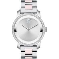 Movado女士石英瑞士表mm陶瓷金箔拼接表带防水米商务简约女士腕表