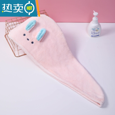 敬平干发帽吸水速干2022新款洗头女士包头擦头可爱儿童干发巾浴帽 粉色 超吸水轻松干发