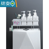敬平佳帮手免打孔卫生间马桶置物架浴室壁挂厕所洗手间收纳架收纳器 网红同款 单层时尚白浴室置物架