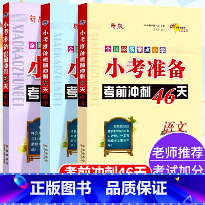 [冲刺46天]语文+数学+英语-3本套 小学六年级 [正版]2024新小考准备考前冲刺46天语文数学英语人教版必刷题全国