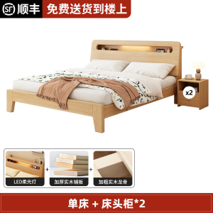 实木床简约现代双人床架1.5米经济型工厂直销1.2单人床出租房家用