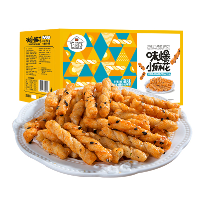 整箱-经典小麻花400g/箱咸蛋黄味健康美味