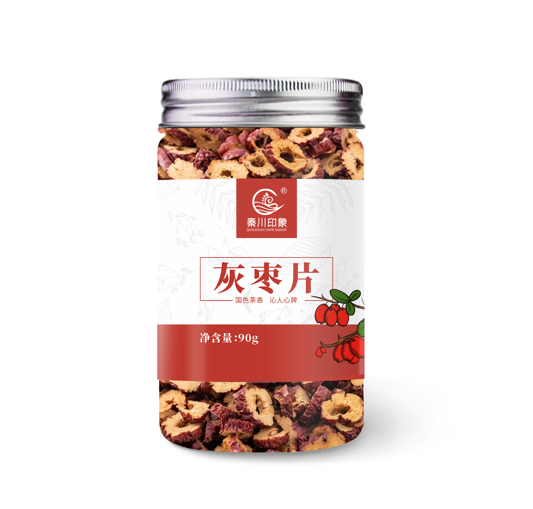 秦川印象灰枣片90g/罐