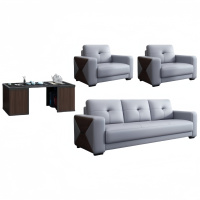 悦兴诚洽谈沙发200*85*92cm(1+1+3+岩板茶几)套
