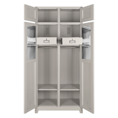 豫亿腾 加厚制式营具士兵柜内务柜宿舍双门更衣柜加厚文件柜营房铁皮柜储物柜两门物品柜