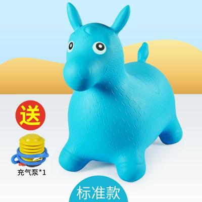 加大马仔婴小马充气木马硅胶娃娃新款岁玩具。软胶1坐骑宝宝骑马绅士蓝-送原装充气泵