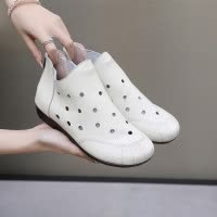 头层牛皮凉靴女26春夏季镂空透气真皮舒适软底复古软底42大码凉靴