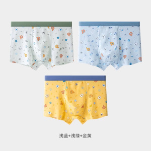 浪莎青少年内裤男童四角裤纯棉平角裤中大童男孩宝宝儿童短裤