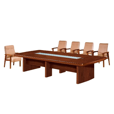 大央会议桌H-7140 4000W*1500D*760H办公家具会议桌长方形大型长桌简约现代会议室洽谈桌