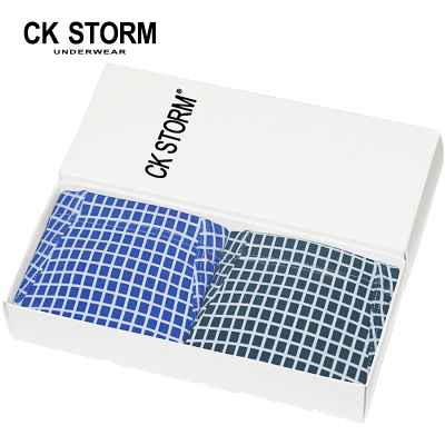 CKSTORM男士内裤平角裤精梳棉3D型格U凸中腰2条装