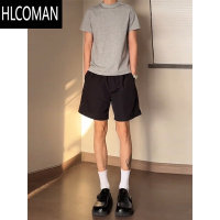 HLCOMAN黑色冰丝速干短裤男生夏季穿搭ootd美式裤子不过膝运动休闲五分裤