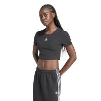 Adidas女士运动短袖T恤弹力透气修身裁剪百搭黑色