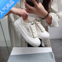 SUNTEK帆布鞋女2023新款夏季薄款透气网面网鞋厚底百搭配裙子小白鞋